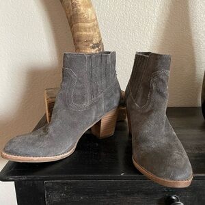 Gray Suede Ankle Boots